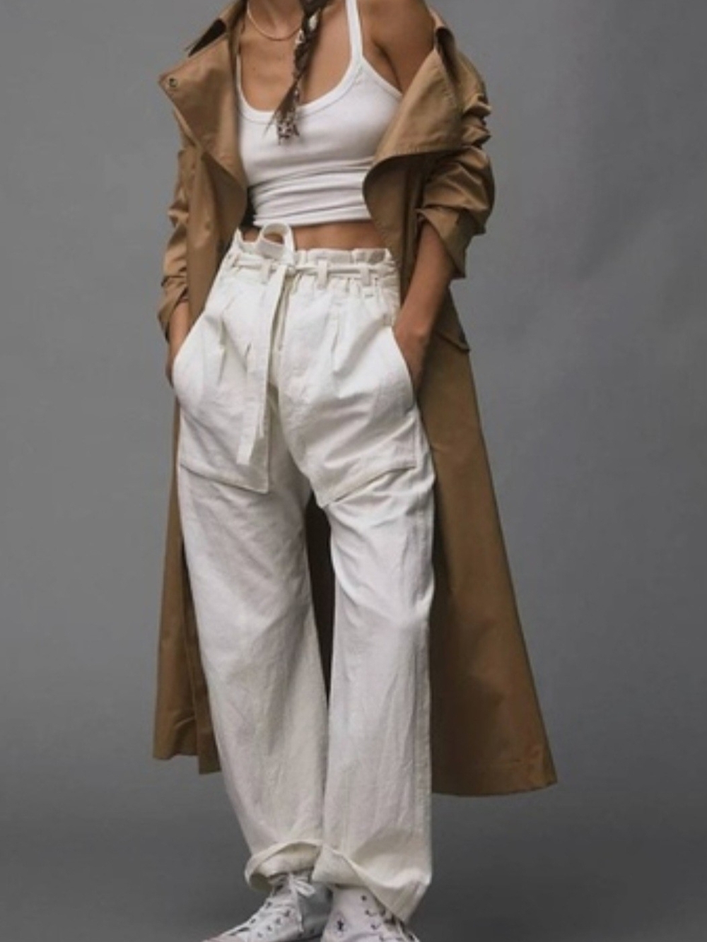 Free People Women Sky Rider Traight Leg Pants Cream Color
